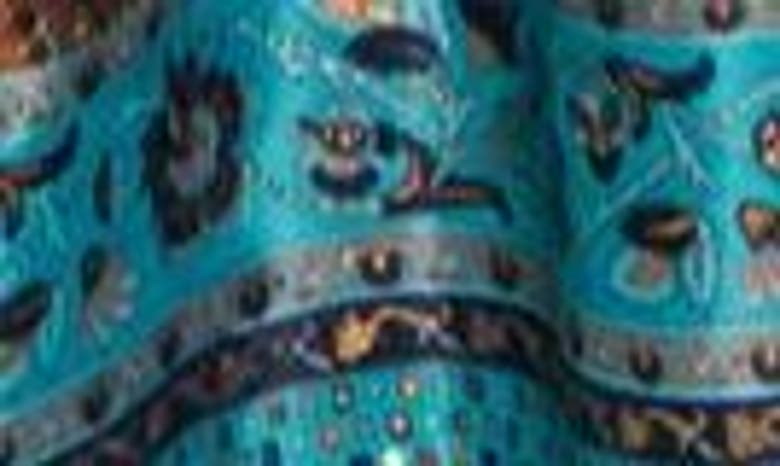 Shop Raga Akira Ruffle Collar Maxi Dress In Turquoise