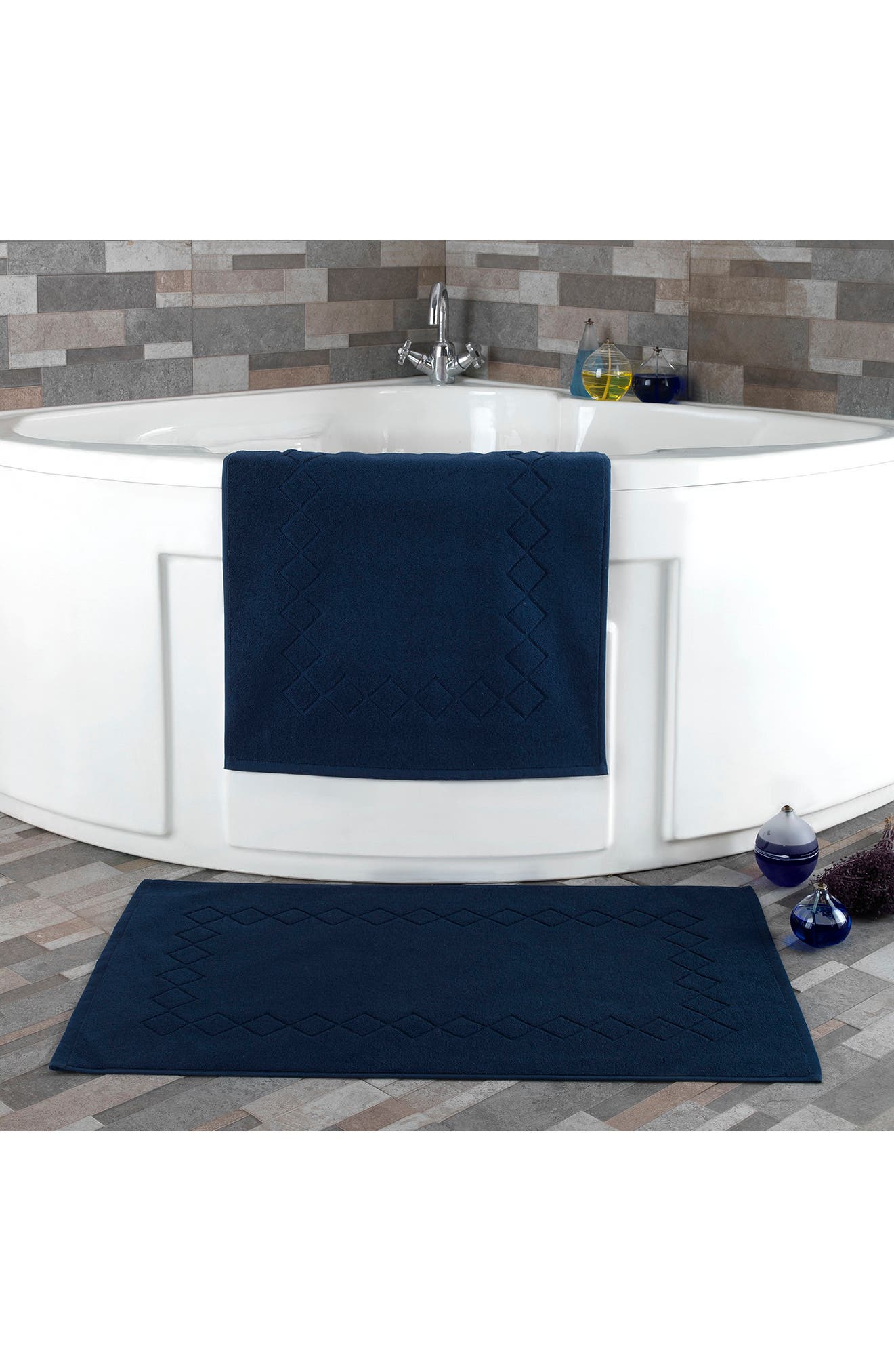 ENCHANTE HOME Gracious Turkish Cotton Bath Mats Navy Set of 2 Nordstromrack