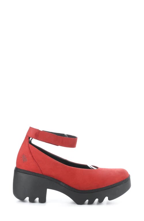 Shop Fly London Tiry Ankle Strap Pump In 006 Lipstick Red Cup