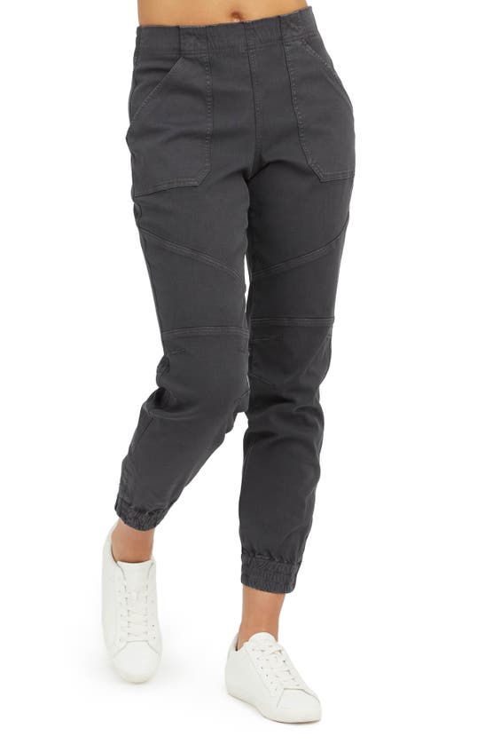 Spanx Stretch Twill Slim-fit Jogger Pants In Washed Black