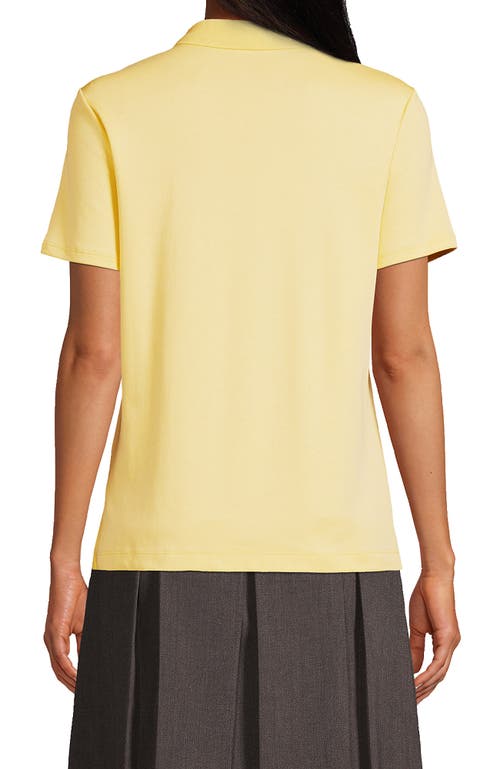 Lands' End School Uniform  Short Sleeve Feminine Fit Interlock Polo Shirt In Maize