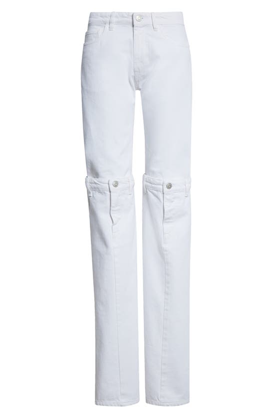 Shop Coperni Open Knee Jeans In White