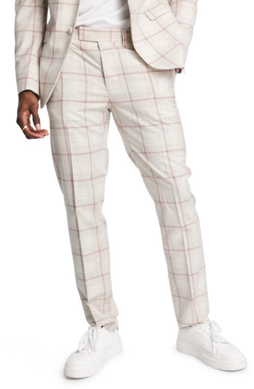 Topman Skinny Suit Trousers in Light Pink
