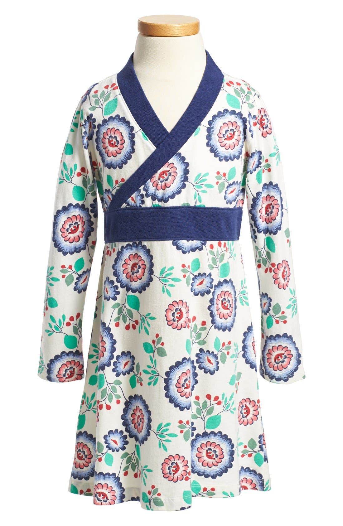 Tea Collection Floral Print Faux Wrap Dress (Toddler Girls, Little