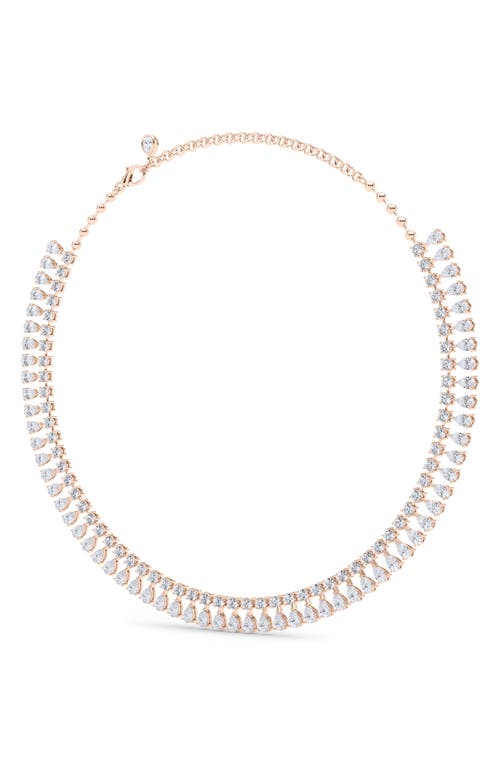 Lab Created Diamond Frontal Necklace in 18K Rose Gold