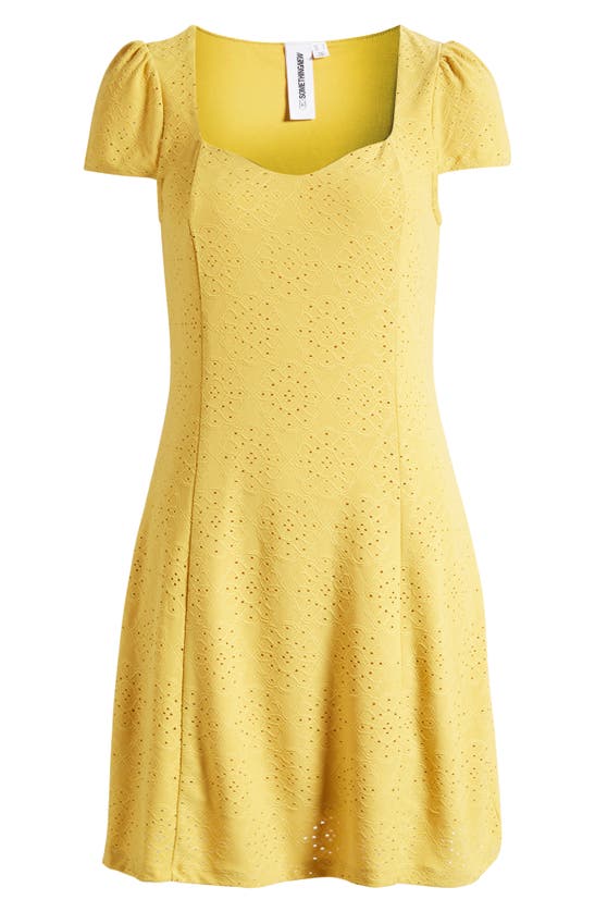 Shop Something New Anne Eyelet Minidress In Spicy Mustard