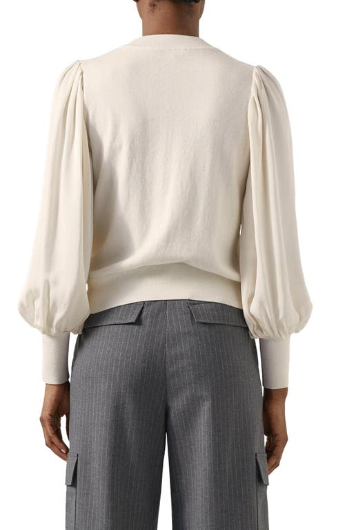 Shop Lk Bennett Erica Mixed Media Sweater In Ivory