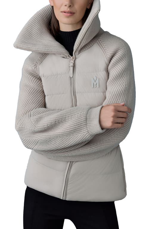 Shop Mackage Foxy Mixed Media Quilted Down Jacket In Trench