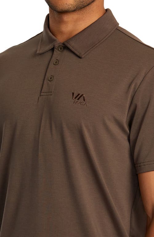 Shop Rvca Balance Performance Polo In Mocha