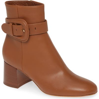 Gianvito Rossi Buckle Block Heel Bootie - Brown