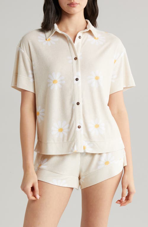 Easy Does It French Terry Short Pajamas in Serene Daisies