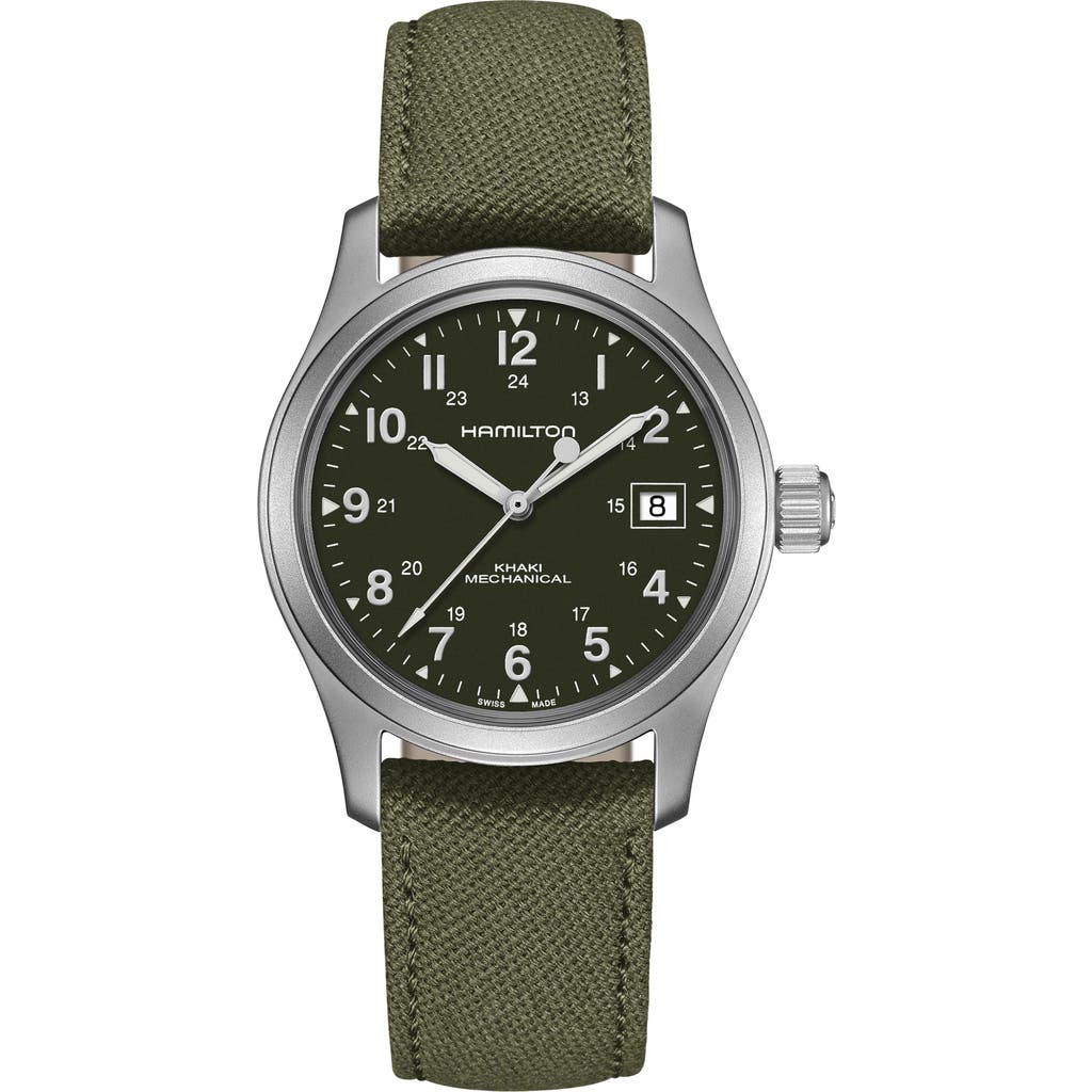 Hamilton Khaki Field Canvas Strap Watch, 40mm In Green