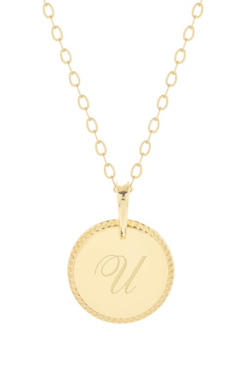 Milia Initial Pendant Necklace in Gold U