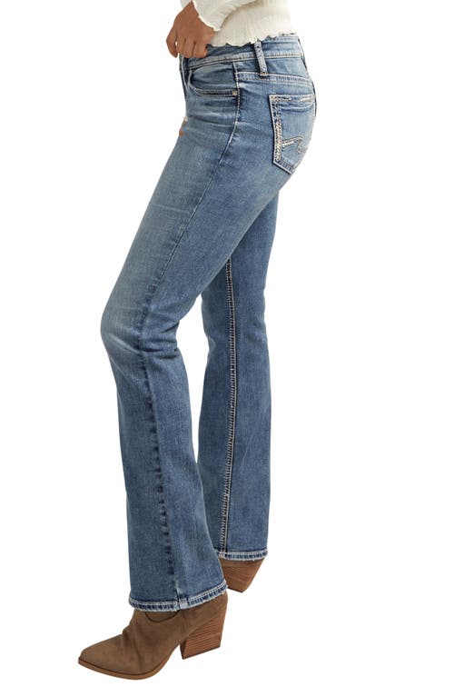 Shop Silver Jeans Co. Elyse Mid Rise Slim Bootcut Jeans In Indigo