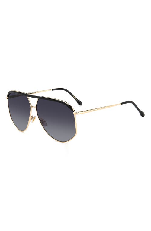 Shop Isabel Marant 64mm Oversize Aviator Sunglasses In Gold Black/grey Shaded