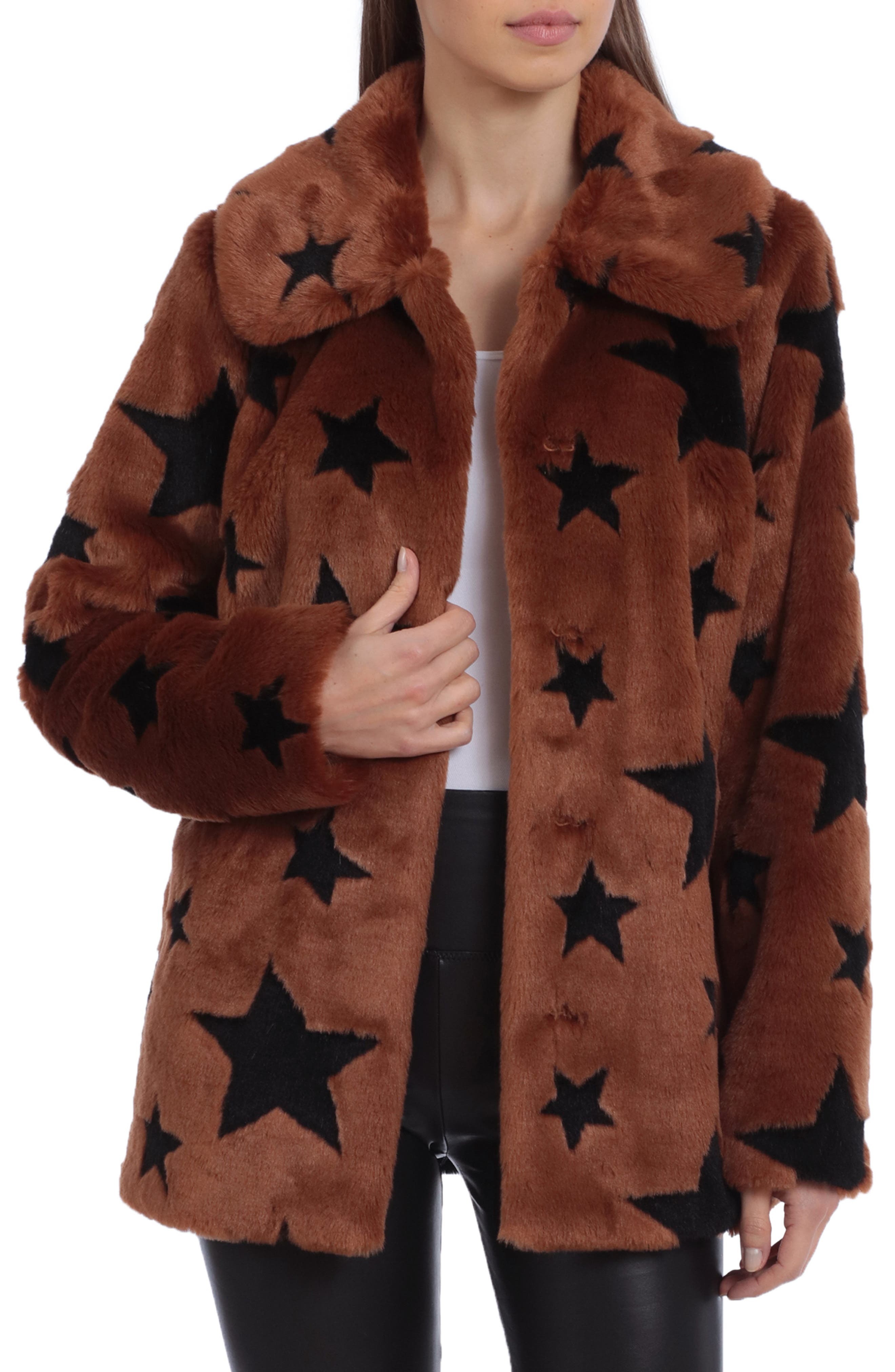Ladies Warm Faux Furry Jacket Winter Outerwear Parka Overcoat Visky Leopard Print Coat For Women