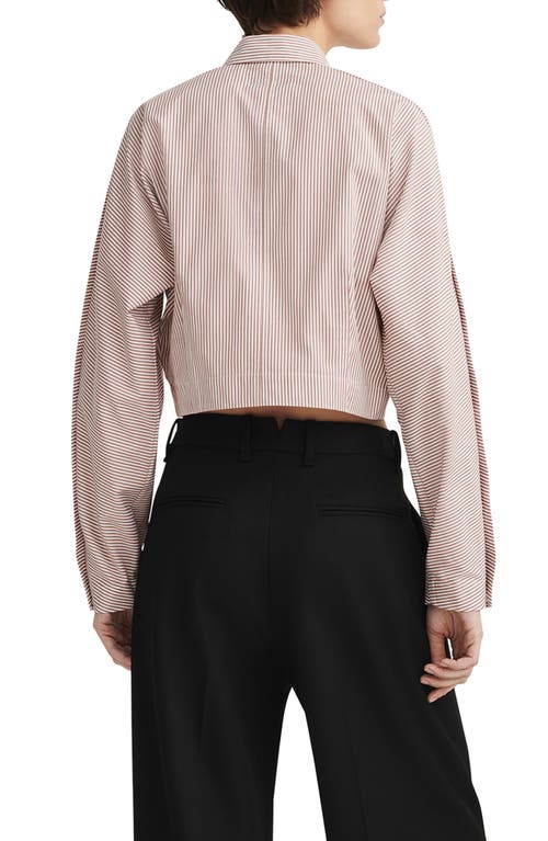 Rag & Bone Morgan Stripe Cropped Shirt In Brown Stripe