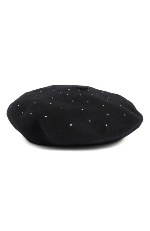 Kate Spade New York Disco Wool Blend Beret In Black