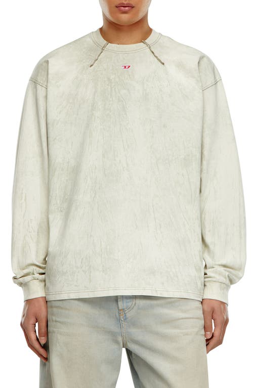 DIESEL T-Cos-LS Logo Patch Plaster Print Long Sleeve T-Shirt Off-White at Nordstrom,