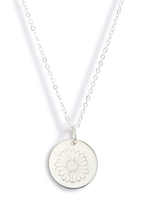 Birth Flower Necklace in Sterling Silver - April