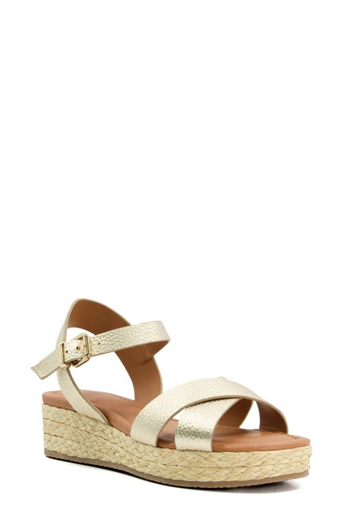 Linnie Platform Wedge Sandal in Gold