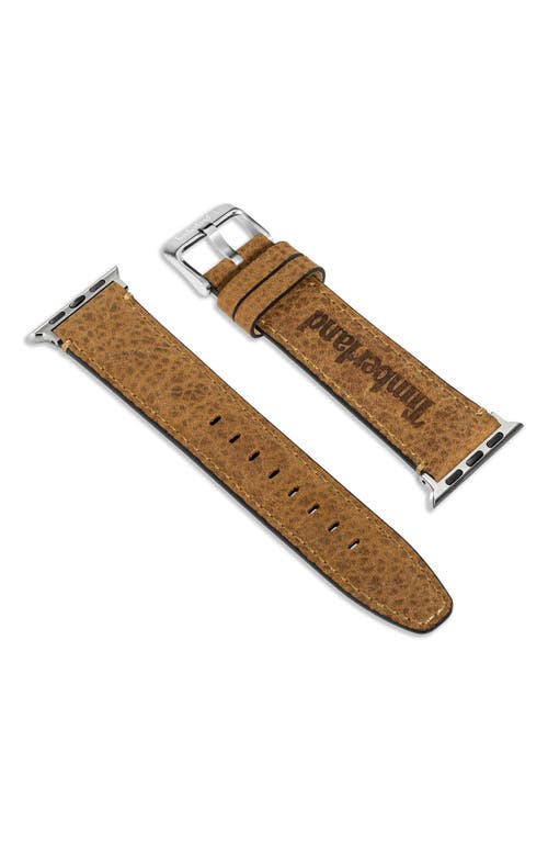 Timberland Barnesbrook Leather 20mm Smartwatch Watchband in Wheat at Nordstrom