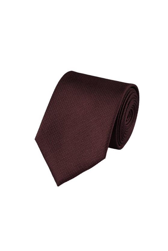 Shop Charles Tyrwhitt Silk Stain Resistant Tie In Burgundy Red