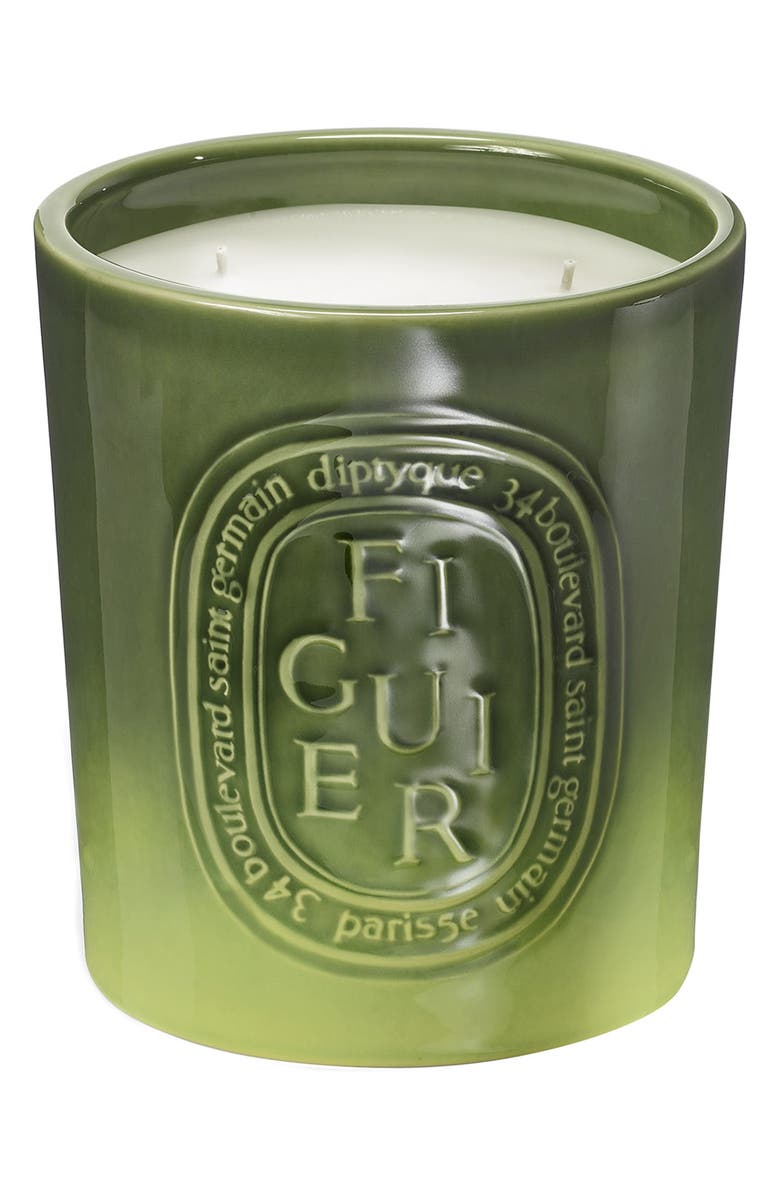 Diptyque Figuier (Fig Tree) Scented Indoor & Outdoor Candle, Main, color, Green Vessel