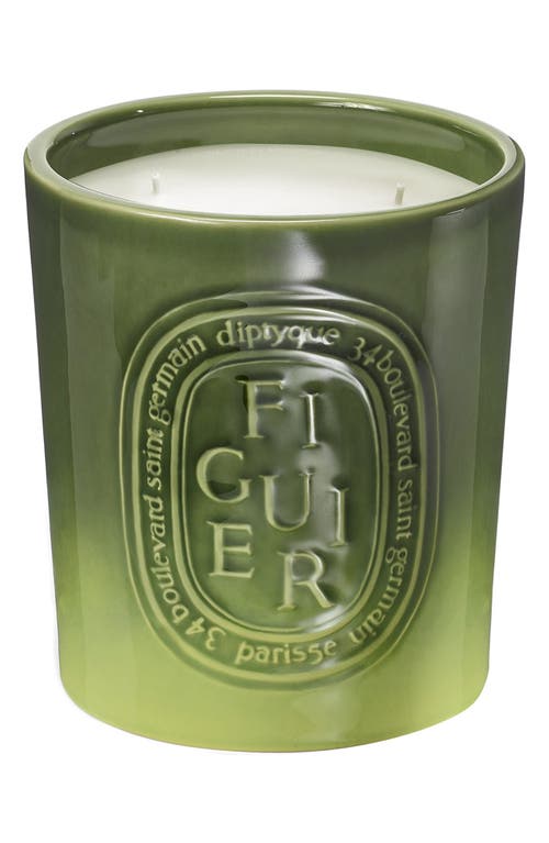 Diptyque Figuier (Fig) Scented Indoor & Outdoor Candle in Green Vessel