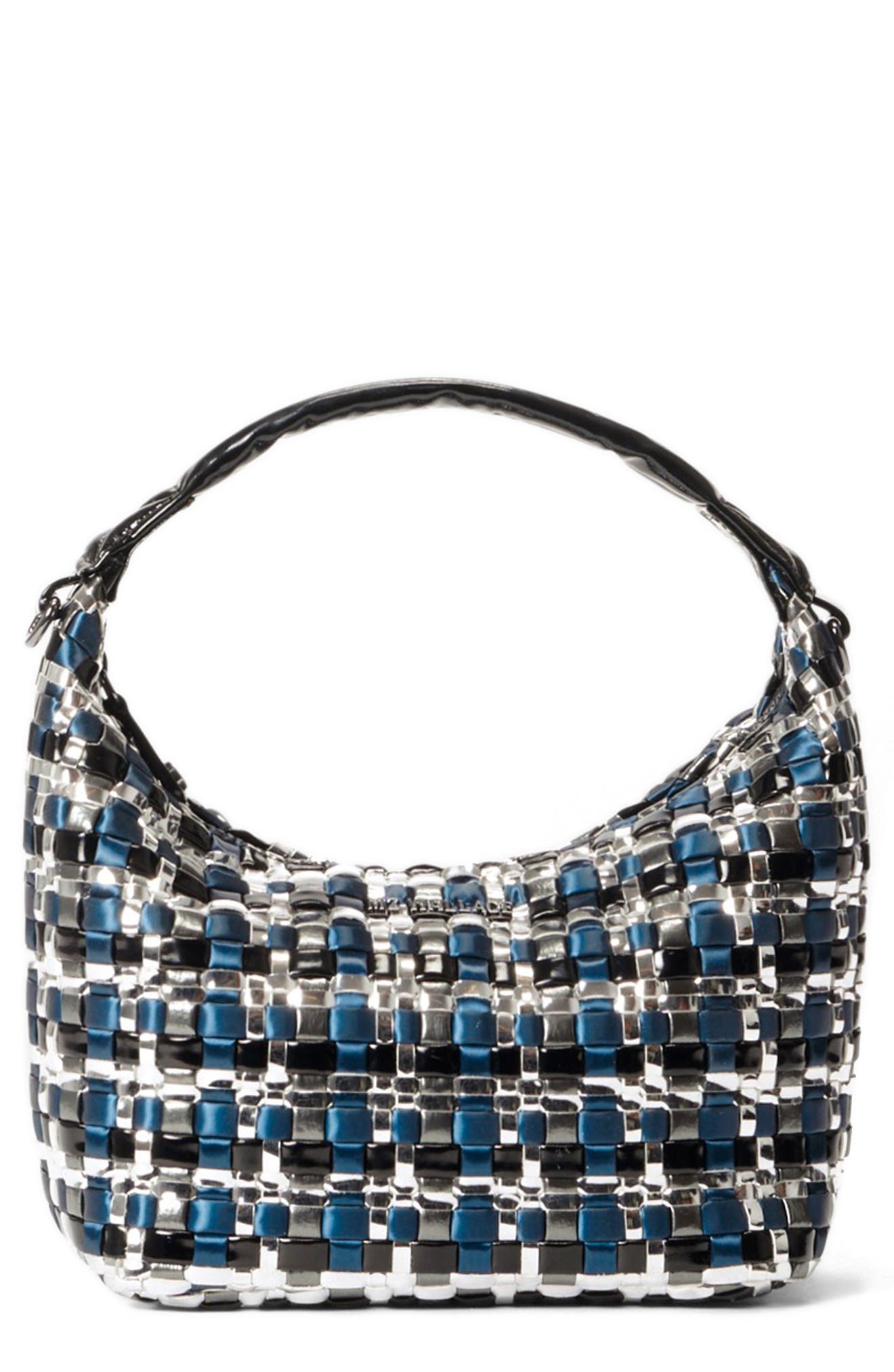 MZ Wallace Mini Woven Nylon Hobo in Midnight Woven 
