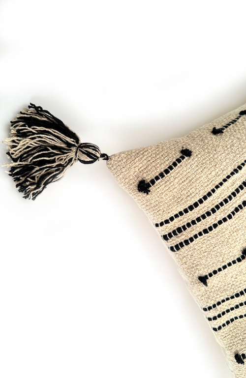 Bit Of Meraki Siara Throw Pillow In Natural/black