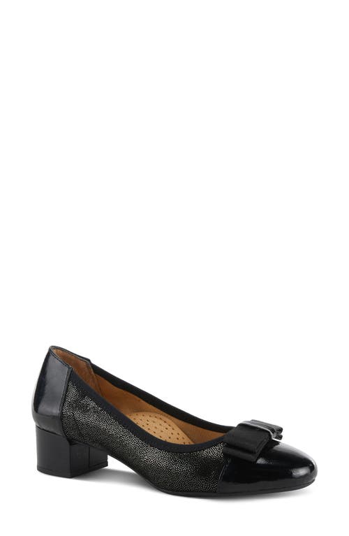 Spring Step Paulette Bow Pump In Black Patent