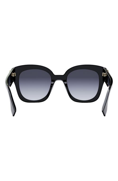 Shop Fendi ' First 63mm Square Sunglasses In Shiny Black/gradient Blue