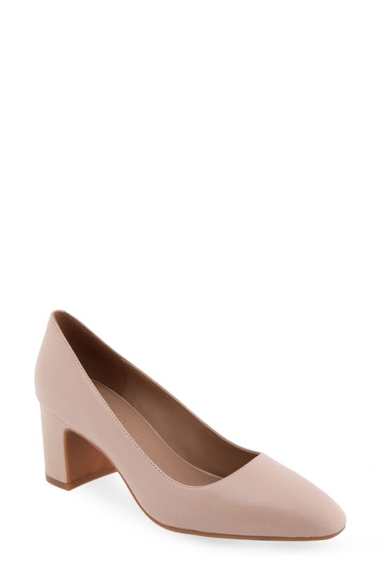 Shop Aerosoles Minetta Almond Toe Pump In Cipria Leather