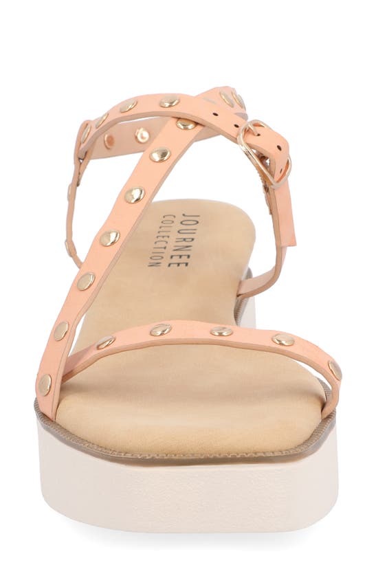 Shop Journee Collection Lindsay Studded Tru Comfort Platform Sandal In Blush