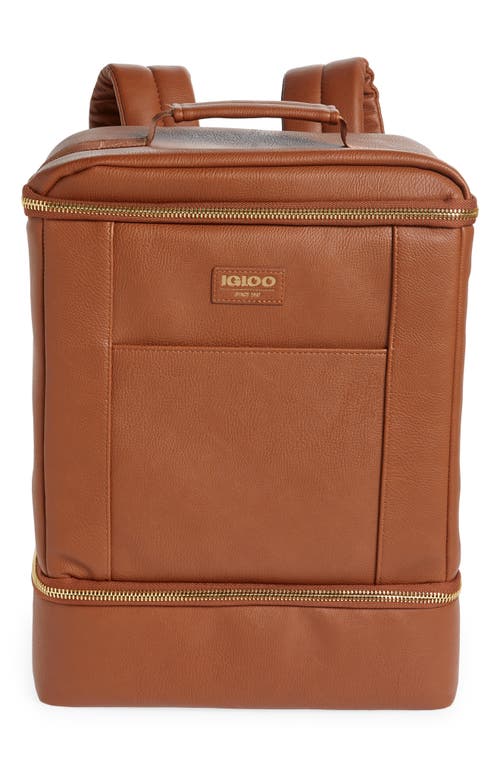 IGLOO Luxe Insulated Dual Compartment Backpack in Cognac at Nordstrom