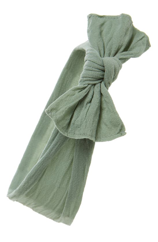 Shop Baby Bling Knotted Bow Headband In Sage