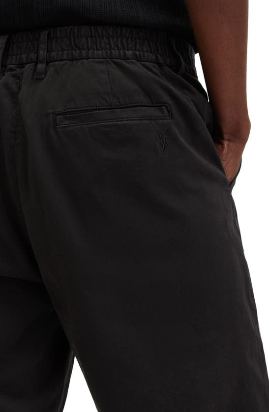 Shop Allsaints Troy Stretch Twill Shorts In Licorice Black