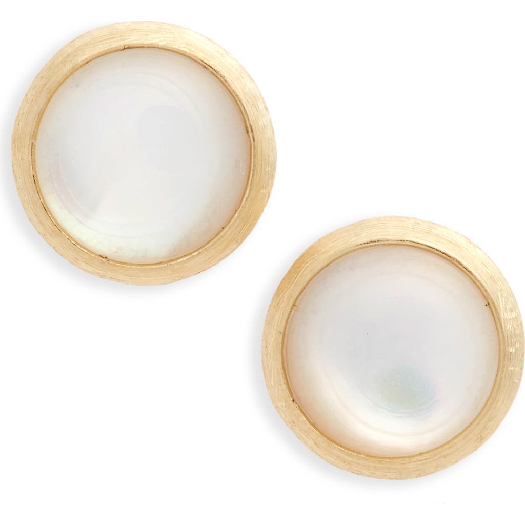 Marco Bicego Jaipur Semiprecious Stone Stud Earrings In Yellow Gold/white Mop