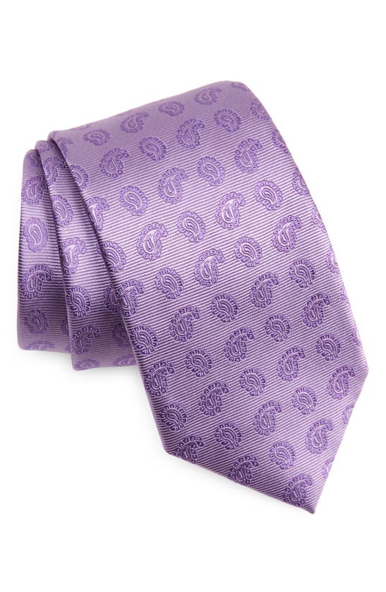 Shop Duchamp Tonal Paisley Silk Tie In Lavender