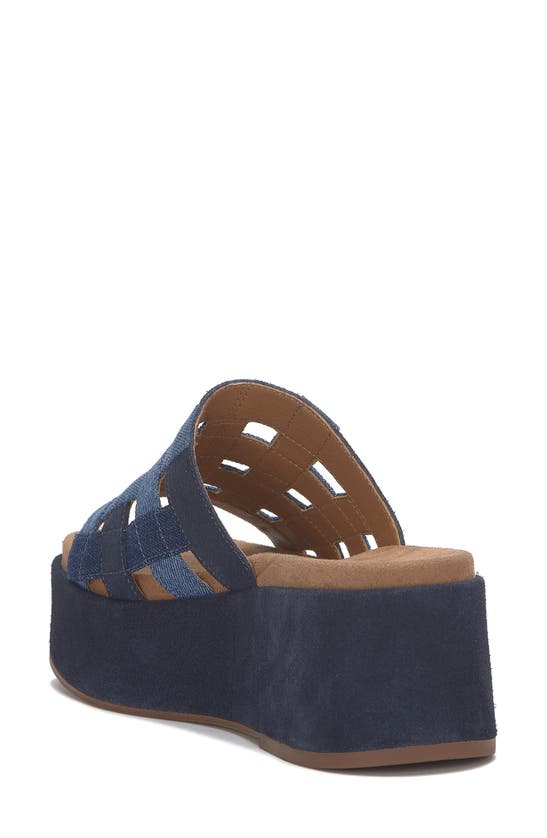 Shop Lucky Brand Ulrich Platform Sandal In Medium Dark Denim