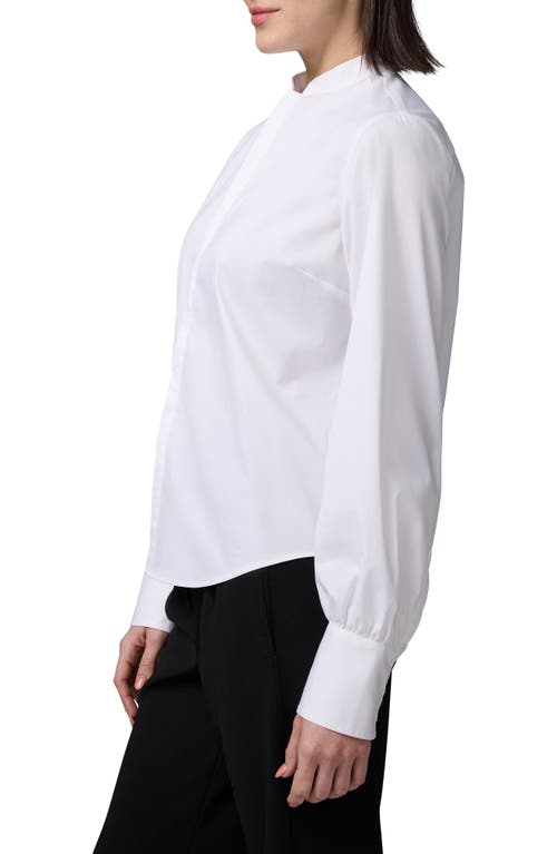 Shop Nic + Zoe Nic+zoe Anywhere Stretch Poplin Button-up Shirt In Paper White