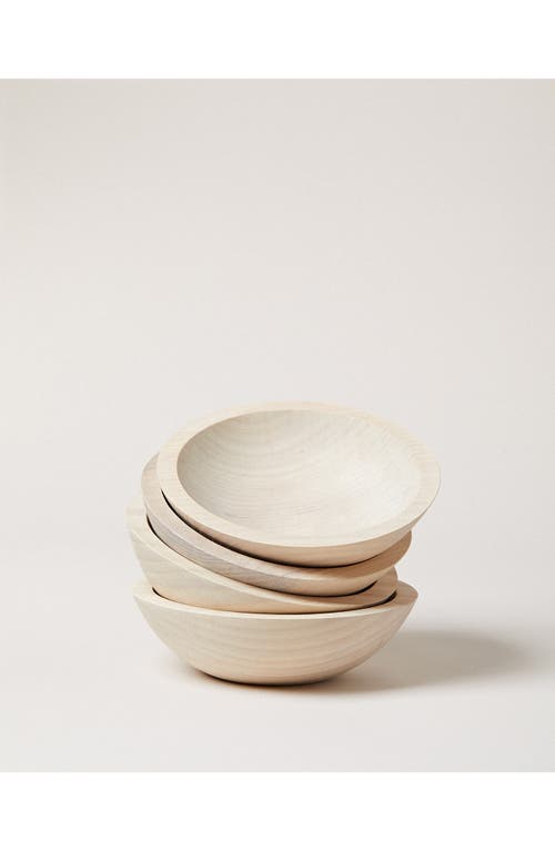 Farmhouse Pottery 9" Crafted Wooden Bowl in White at Nordstrom