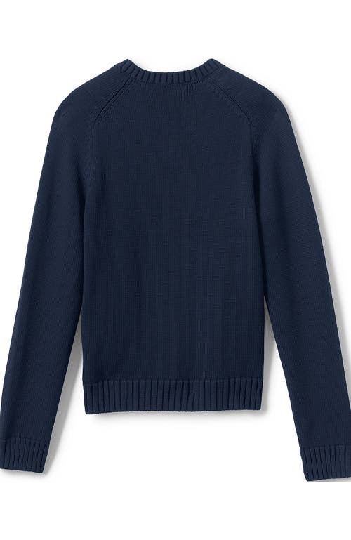 Shop Lands' End School Uniform Kids Cotton Modal V-neck Sweater In Classic Navy