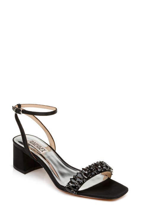 black stiletto heels with strap
