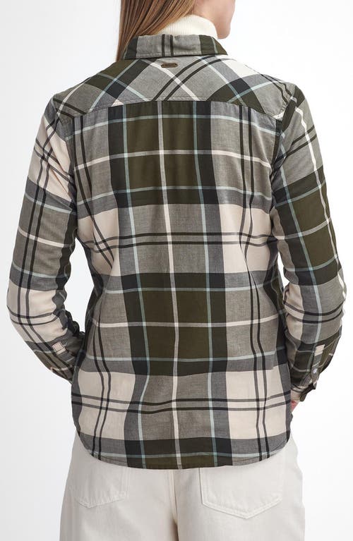 Shop Barbour Bredon Tartan Check Button Front Shirt In Ancient Tartan Green