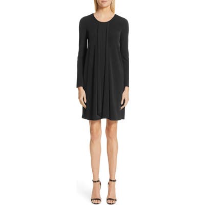 Emporio Armani Long Sleeve Pleated Dress, 8 IT - Black
