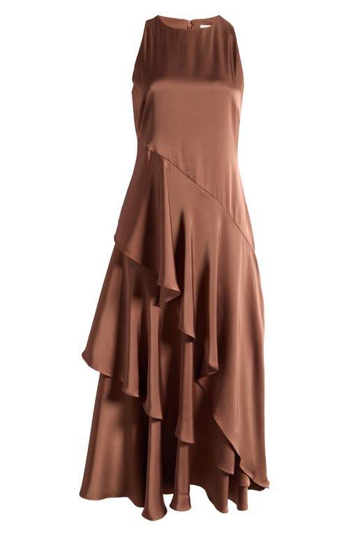 Shop Parker The Angie Layered Ruffle Maxi Dress In Brown Umber