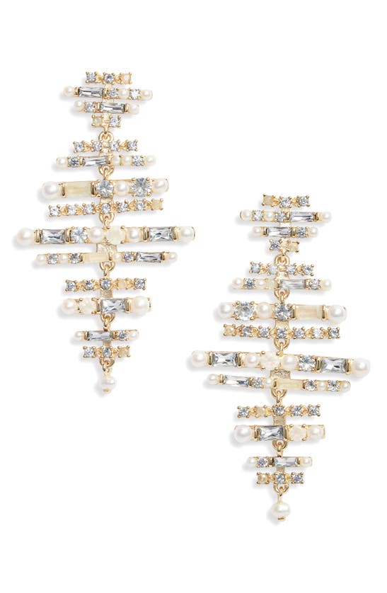 Kendra Scott Madelyn Statement Earrings In Gold/white Mix