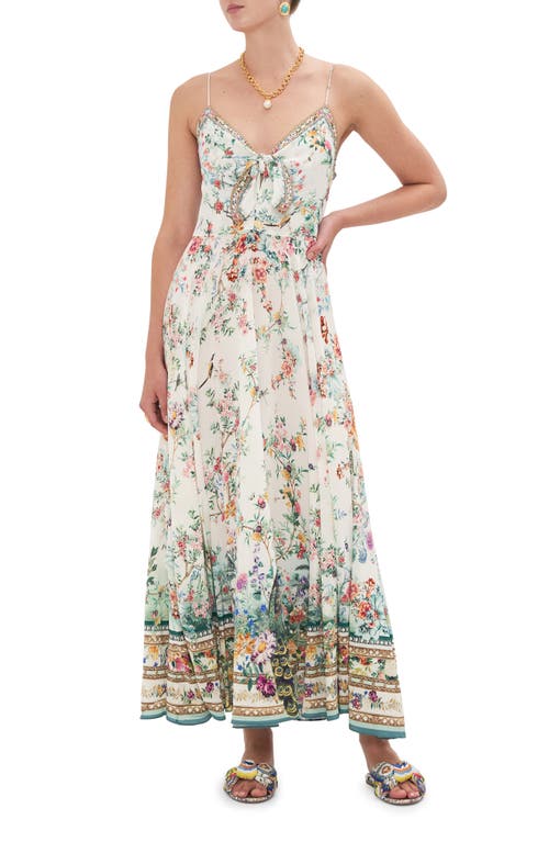 Camilla Floral Mixed Print Silk Maxi Dress Plumes And Parterres at Nordstrom,